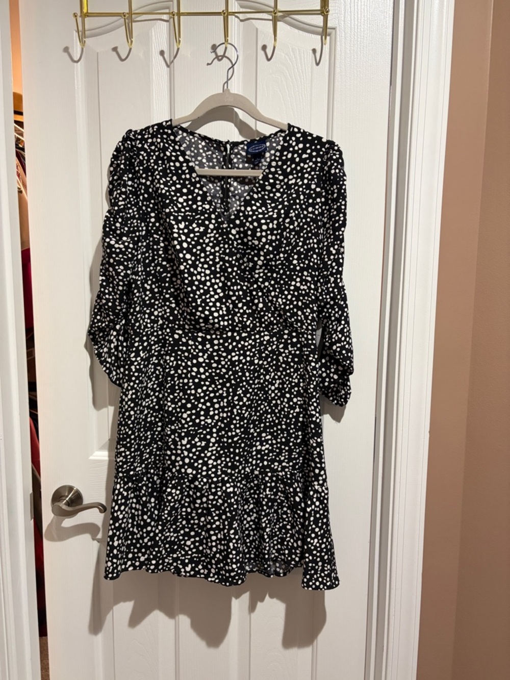 Polka Dot Mini Dress in Black and White
